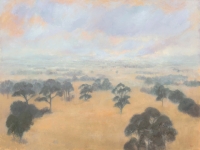'Fire in the valley, (Hazelwood Mine Fire)' Alexandra Sasse, Oil on Canvas. 2014.